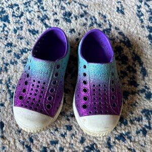 SOLD Native' Purple and Blue Sparkle Slip-On Shoes